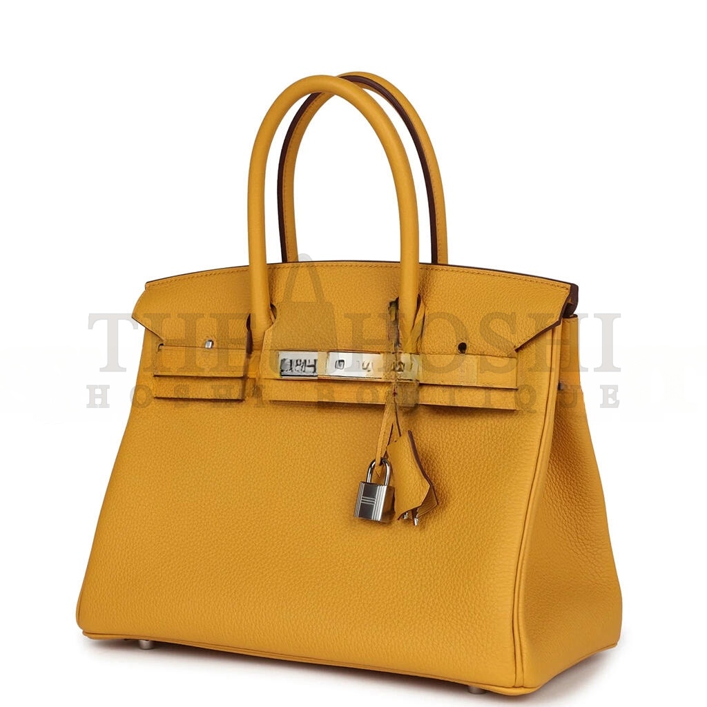 H**me5 BIRKIN 30 JAUNE AMBRE TOGO PALLADIUM HARDWARE 265381 (30*22*16cm) Master Quality